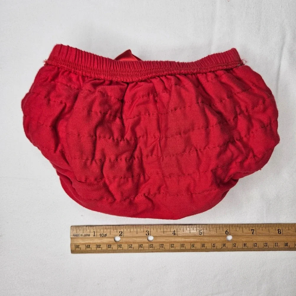 Rainbow Ruffle Baby Bloomers Diaper Cover Red Bow Smash Cake Photo Prop Medium